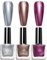 Metallic Nail Polish, Chrome Nail Polish, Quick Dry Nail Varnish, Mirror Effect Nail Art Polish, Silver Plating Metallic Nail Polish No UV Needed, Metallic Nail Polish Sets for Women (SET 2)