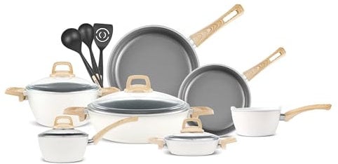 Karaca Swiss Crystal 15-Piece Baking Dish, Cream