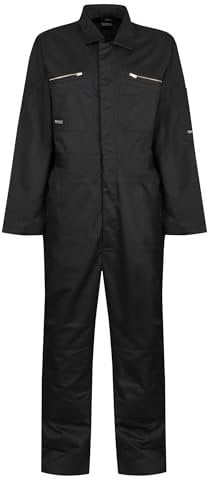 Mens Zip Fasten Durable Workwear Coveralls All-in-One Boiler Suit Overall Dungarees Work Utility Uniform for Garage Carpenter Garden Mechanic