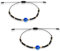 Lusofie 2Pcs Evil Eye Bracelet, Adjustable Evil Eye Hand Chain, Black Rope Evil Eye Bracelet Women, 16-26cm
