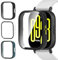 aceyoon 3 Piezas Funda Compatible con Xiaomi Redmi Watch 5 Active, Protector de Pantalla de Cristal Vidrio PC Cubierta Estuche Rígido Protección Completa Antiarañazos -Transparent/Negro/Verde Oscuro