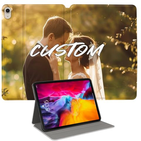 Custom Photo Personalized Flip Case for iPad 10th 10.9 inch(2022),Model Code: A2696/A2757/A2777/A3162 iPad Custom Picture Text Leather Stand Cover Protective Case