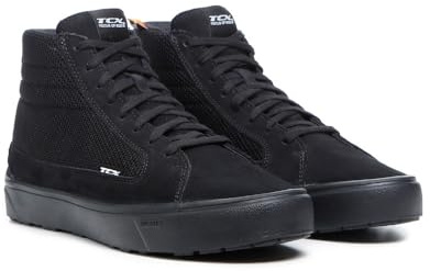 TCX - STREET 3 AIR, Motorradschuhe, atmungsaktives Mesh-Obermaterial, D30-Schutzverstärkungen, Zplate-Technologie und rutschfeste Sohle, Schwarz, 44