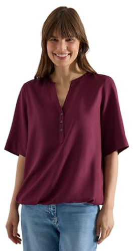 Cecil Bluse mit Split Neck und Elastiksaum Sweet Grape red M