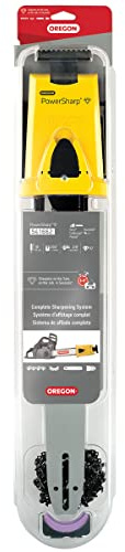 Oregon PowerSharp Starter Kit da 45,7 cm con barra, temperamatite e catena PowerSharp a 62 maglie, basso profilo da 3/8, calibro 0,50, strumento portatile per affilatura per motoseghe (541662),