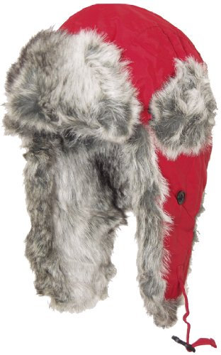 BRUBAKER Pilotenmütze Fliegermütze - EXTRA STARK gefüttert [Rot MP-086]