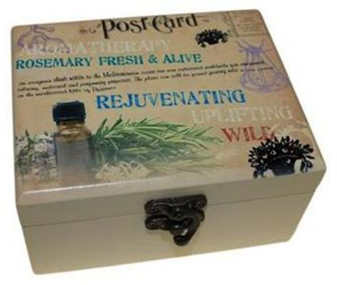 Aromatherapy Essential Oil Box For 12 Bottles (Rejuvenating Vintage Style)