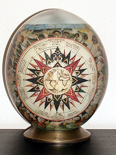 UOVA DI STRUZZO DECORATE con motivo wind Rose Rosa dei venti