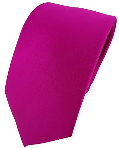 TigerTie Herren Krawatte – Klassische 8 cm Satin-Krawatte in magenta einfarbigem Design, ideal für Geschäftstermine, festliche Anlässe und die Freizeit
