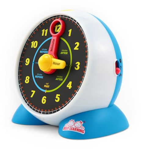 BEST LEARNING Learning Clock - Educational Talking Learn to Tell Time Teaching Light-Up Toy with Quiz and Music Sleep Mode - Toddlers & Kids Ages 3, 4, 5, 6 Years Old Birthday Gift