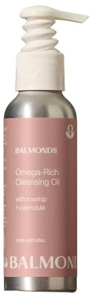 Balmonds Omega-Rich Cleansing Oil 125ml - 100% Natural Facial Cleanser & Hydrating Makeup Remover with Rosehip & Calendula Oils - Suitable for All Skin Types