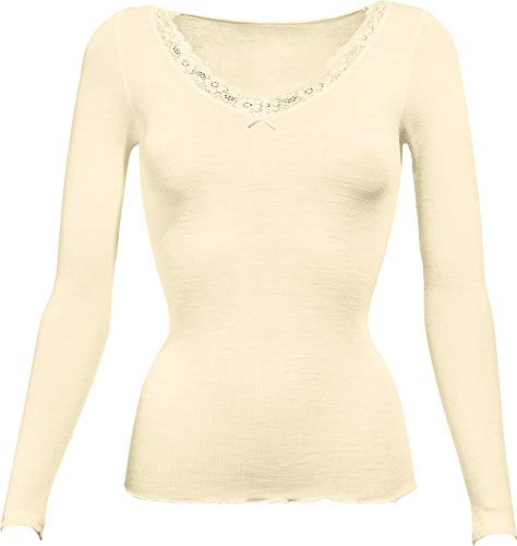 Nina von C. Wool Silk Damen Unterhemd, Langarm Shirt