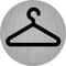 immi 4x Türschild Garderobe, Aufkleber mit 9,5cm Ø, rund, Edelstahl-Optik