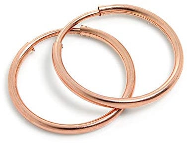 9ct Rose Gold Sleeper Hoop Earrings Hoops Sleepers 375 Plain Simple (14)