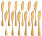 Meisha - Juego de 12 cuchillos de mantequilla de acero inoxidable, esparcidores de queso, 14,5 cm, mini cuchillos de cocina para tostadas sándwich pastel pan desayuno - dorado mate