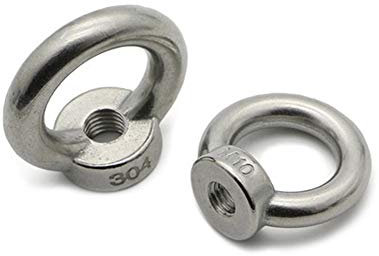 Sicherungsmuttern sortiment, Ringmuttern, Gewindering eyebolt Ring Einhaken Mutter Schrauben, M3 M4 M5 M6 M8 M10 M12 304 Edelstahl (Size : 2pcs M4, Style : Lifting eye nuts)