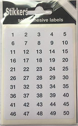 3,200 Number Stickers 1 to 200 Sticky Self Adhesive Small Numbered Labels – 16 of Each Number