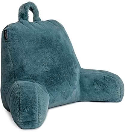 Milliard Lesekissen für Bett und Sofa mit Armlehnen, Bequemes Waschbar Bezug mit Memory Foam Füllung - Mittlefest für Halt Rücken und Nacken Halt, Rückenkissen (Blau)