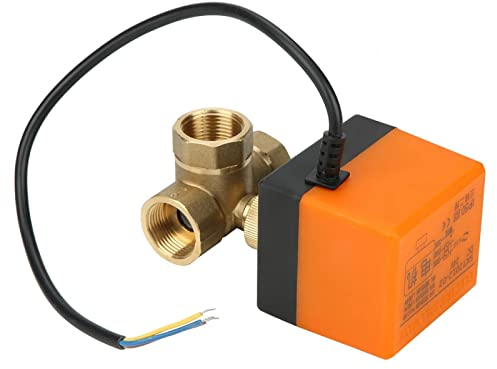 LANTRO JS Motorisierter Kugelhahn DN20 G3/4' Elektrisches Ventil Absperr Umschalt Kugelventil Messing 3 Wege Elektroventil für Klimaanlage DC 24V