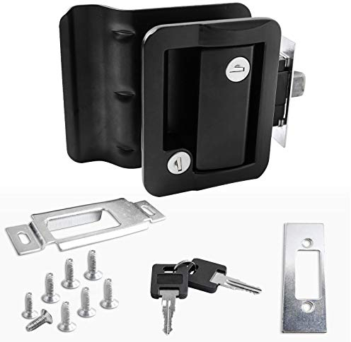 Baceyong Serratura per porta di ingresso per pallet per camper, Accessorio per rimorchio camper con serratura a catenaccio Serratura per armadietto per rimorchio per auto camper Bianco/Nero