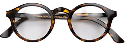 LONDON MOLE® „Graduate“-Lesebrille – coole runde Brille für Männer und Frauen, entworfen für Stil, Komfort und Haltbarkeit – glänzendes Schildpatt– Vergrößerung + 2.0