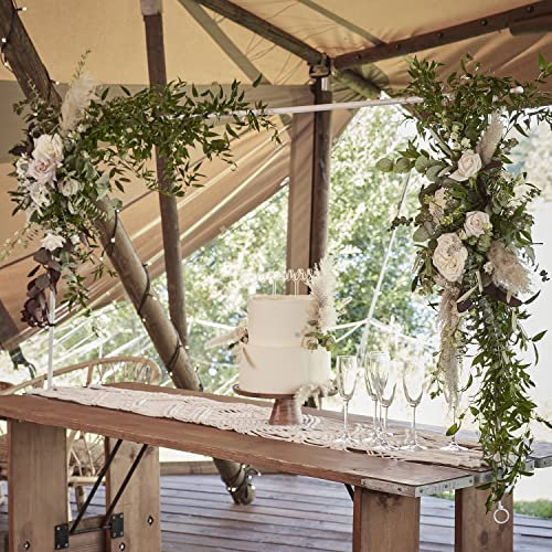 Ginger Ray 'A Touch of Pampas' White Table Clamp, 1.5m