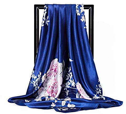 FAIRYGATE Foulard Femme Bandeau Soie Ressentir Bandanas Cheveux Chale Foulards Etole Echarpe-Grand carre Satin 90x90cm 75007