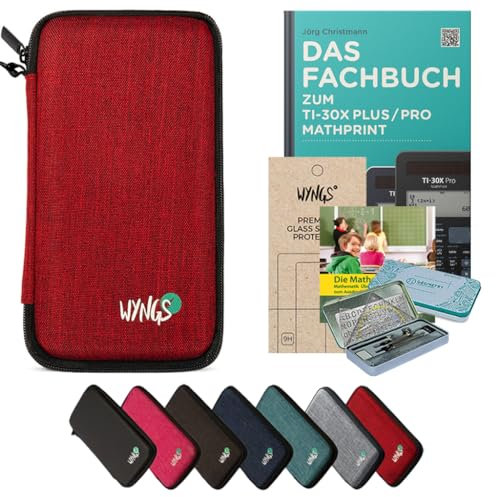 CALCUSO Zubehör Streberpaket Rot kompatibel für Taschenrechner TI-30X Plus/Pro Mathprint