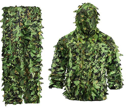 Zunedhys Sticky Flower Leaves - Traje de camuflaje para caza, disfraz de camuflaje de Woodland universal, de camuflaje (B)