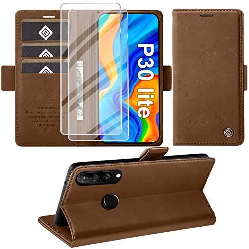 Giyer Handyhülle für Huawei P30 Lite Hülle, Schutzhülle P30 Lite Premium Leder Wallet Case Standfunktion Kartenfach Flip Cover for Huawei P30 Lite Stoßfeste Klapphülle 6,15 Zoll…