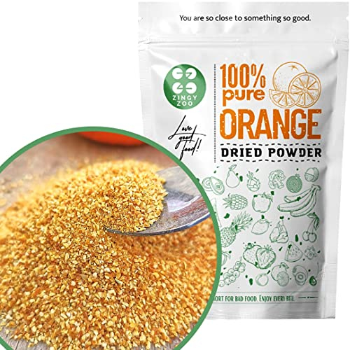 Arancia Essiccata | 100% Naturale Frutta Disidratata | Non da Canditi Arancia Fette | Arancia Disidratata Pura Frutta Secca | Dried Orange Fruit Powder ZingyZoo (polvere grossolana)