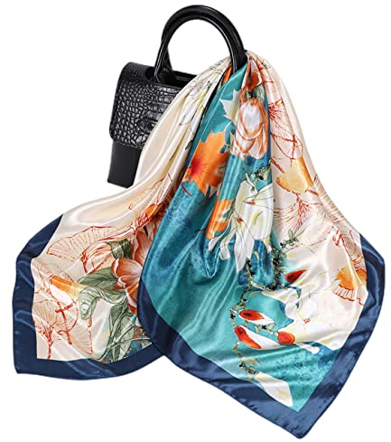 FAIRYGATE Bandana Damen Kopftuch Seidentuch Hijab Tuch Quadrates Bedrucktes 90022