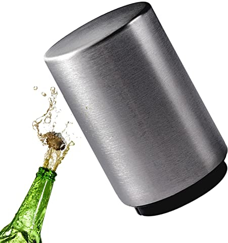 Automatic Bottle Opener - Stainless Steel Magnet Beer Opener - Bartender Tool, Opening Tool for Corkscrew Lid Home Bar Kitchen Fowybe