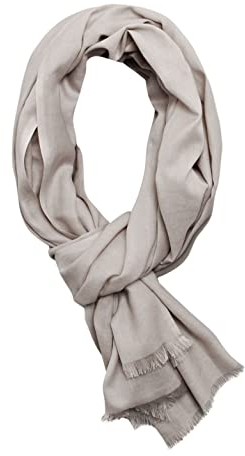 Bovari Schal Damen aus 100% gekämmter Bio-Baumwolle - leicht, atmungsaktiv, dünn - Sommerschal in XL-Größe 180x70 cm (taupe)
