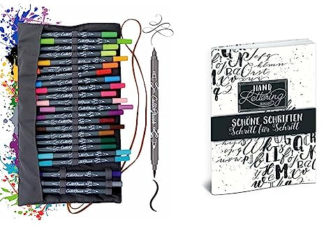 Online 81463 Calli.Brush, Handlettering Brush-Pens, 24er Set Pinsel-Stifte & Handlettering Übungsheft: Schöne Schriften - Schritt für Schritt (monbijou)