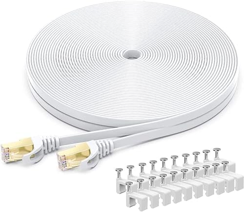 BUSOHE Cat 8 Lan Kabel 12meter, Hochgeschwindigkeits- Gigabit RJ45 LAN Netzwerkkabel, 40Gbps 2000Mhz Internet Patchkabel Kompatibel mit Router, Modem, PC, Laptop, Drucker