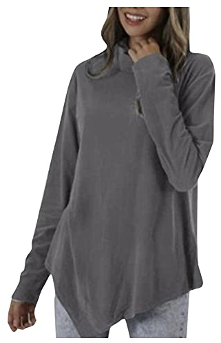 Damen Shirt Weiss Frauen Mode Herbst Und Winter Langarm Quadrat Kragen Plissee Detail Casual Lose T Shirt Top Karo Kauer Damen Langarmshirt Damen Schwarz Tunika Kleid Lang Langarm-T-Shirts für Damen