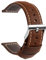 TStrap Cinturino Pelle Orologio 22mm - Marrone Scuro Cuoio Vintage Elegante Cinturini Uomo - Flessibile Spessore Militari Bracciale di Ricambio Fibbia per Smartwatch - 20mm 22mm 24mm