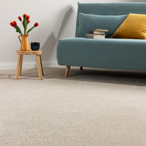 Steffensmeier Teppichboden Catania Meterware | Auslegware für Kinderzimmer Wohnzimmer Schlafzimmer | Beige, Größe: 500x600 cm