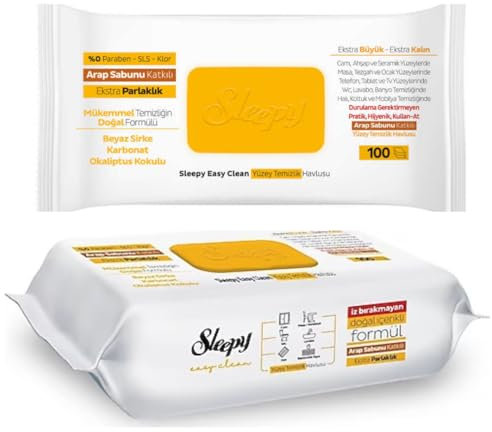 Sleepy Easy Clean Soap Added Surface Cleaning Towel 100 pieces in 1 Pack