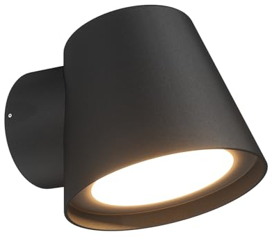 Klighten 12W Außenwandleuchte LED Wandleuchte, Wandlampe Aussen/Innen, IP65 Aussenleuchte, Modern Aussenlampe, Außenleuchte für Terrasse Garten, Aluminium+PC, Warmweiß 3000K 820LM, Schwarz