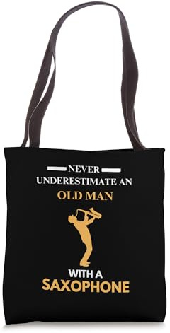 Old Man With A Saxophone Tote Bag