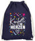 MoonWorks® Turnbeutel Fasching Karneval Konfetti im Herzen Spruch lustig Faschingsartikel Tasche Gymbag Variante 1 Navy Unisize