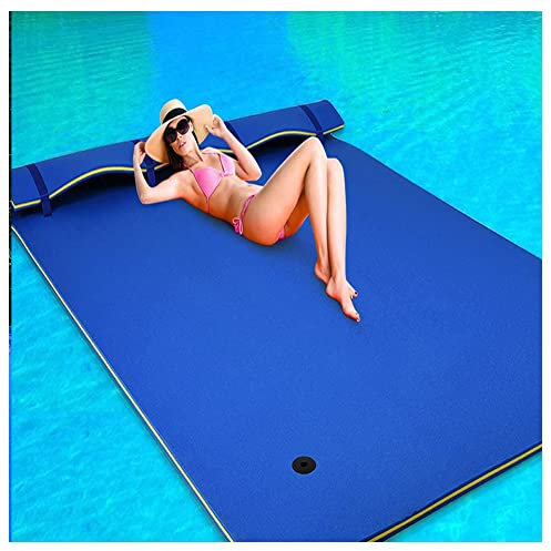 Llchaensc Wasserhängematte, Wasserliege, Schwimmmatte Schwimmfloß, Schwimmender Teppich, Schwimmende Wasser Bett Schwimminsel,Blau,180X80X3.3cm