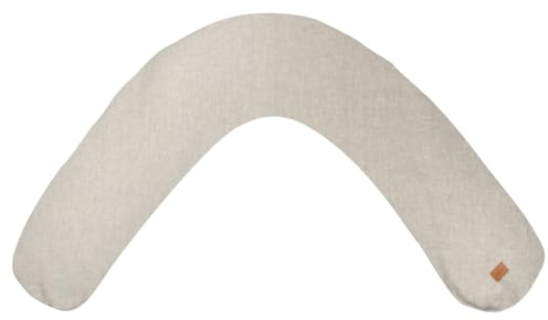 BÉABA, Big Flopsy, Coussin Allaitement/Grossesse, Oreiller Maternité, Multifonctions, Convient pour Dormir/Allaiter, Soutien, Hypoallergénique, Détente, Confort Optimal, Nuit Apaisée,Lin,Oekotex,Beige