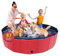 CACSPS Faltbarer Hundepool, 221 x 30,5 cm, Kinderpool mit Hartplastik, rutschfeste Hundebadewanne für den Außenbereich, Hinterhof, Faltbarer Hundepool für Kinder, Hunde, Haustiere (rot)