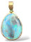 LeoLars-PABE Lightning Ridge Opal Anhänger aus 585er Gelbgold, Opal - Semi Chrystal mit blau-grünem Opalfeuer, 18,2x14,2mm, beidseitig, Unikat, Handarbeit