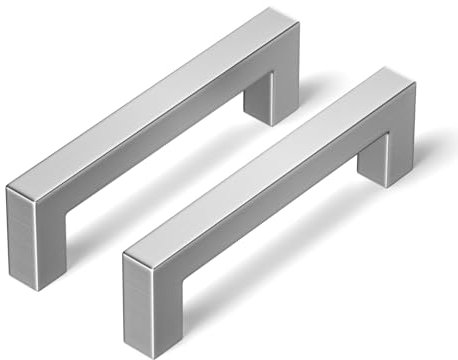 LONTAN 10 Pack Kitchen Cupboard Handles 76mm Brushed Nickel Kitchen Door Handles Stainless Steel Cabinet Pulls for Wardrobe Drawer Suitable for Bathroom, Bedroom, Living Room