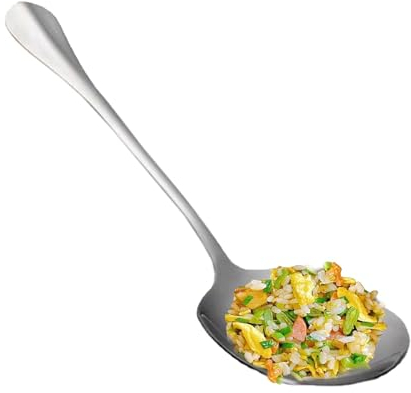 Cucharas grandes para servir comida,Cucharas grandes para servir, Cuchara Arroz Grande en Acero Inoxidable, Cubiertos de cocina portátiles, utensilios para servir ensaladas, cuchara de metal para rest