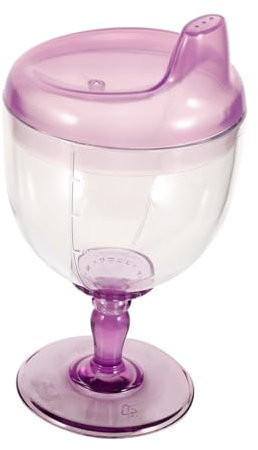 SHOWERORO Gobelet Tasse à Vin Pour Bébé - Bouteille D'eau, Verre à Pied Pour Tout-petits, Tasse D'entraînement - Plastique Violet/Mauve
